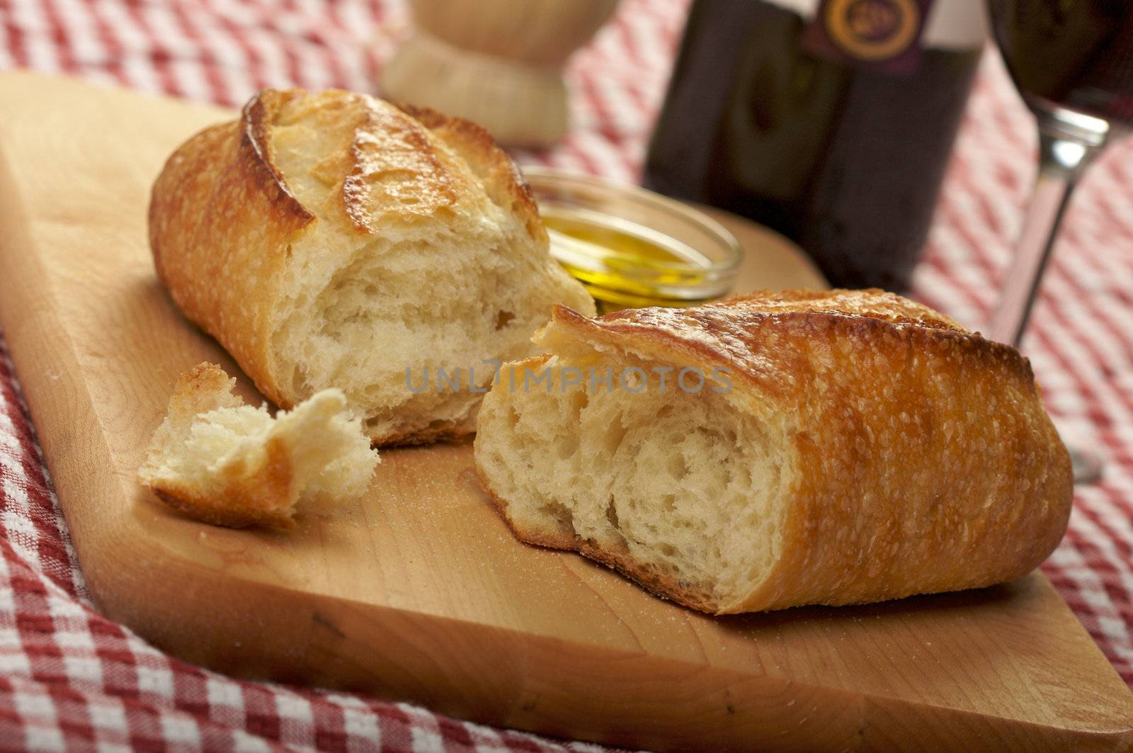 Sourdough Bread on Cutting Board with Narrow Depth of Field