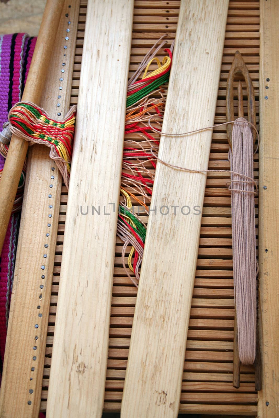 Tools made of a tree for the Russian weaver