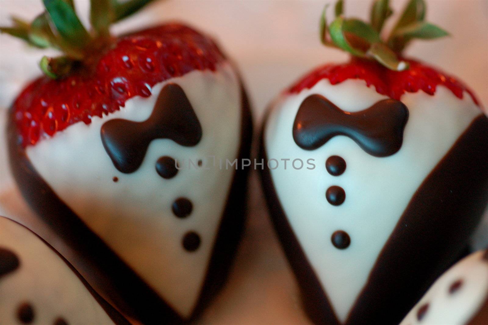 Strawberries in tuxedos