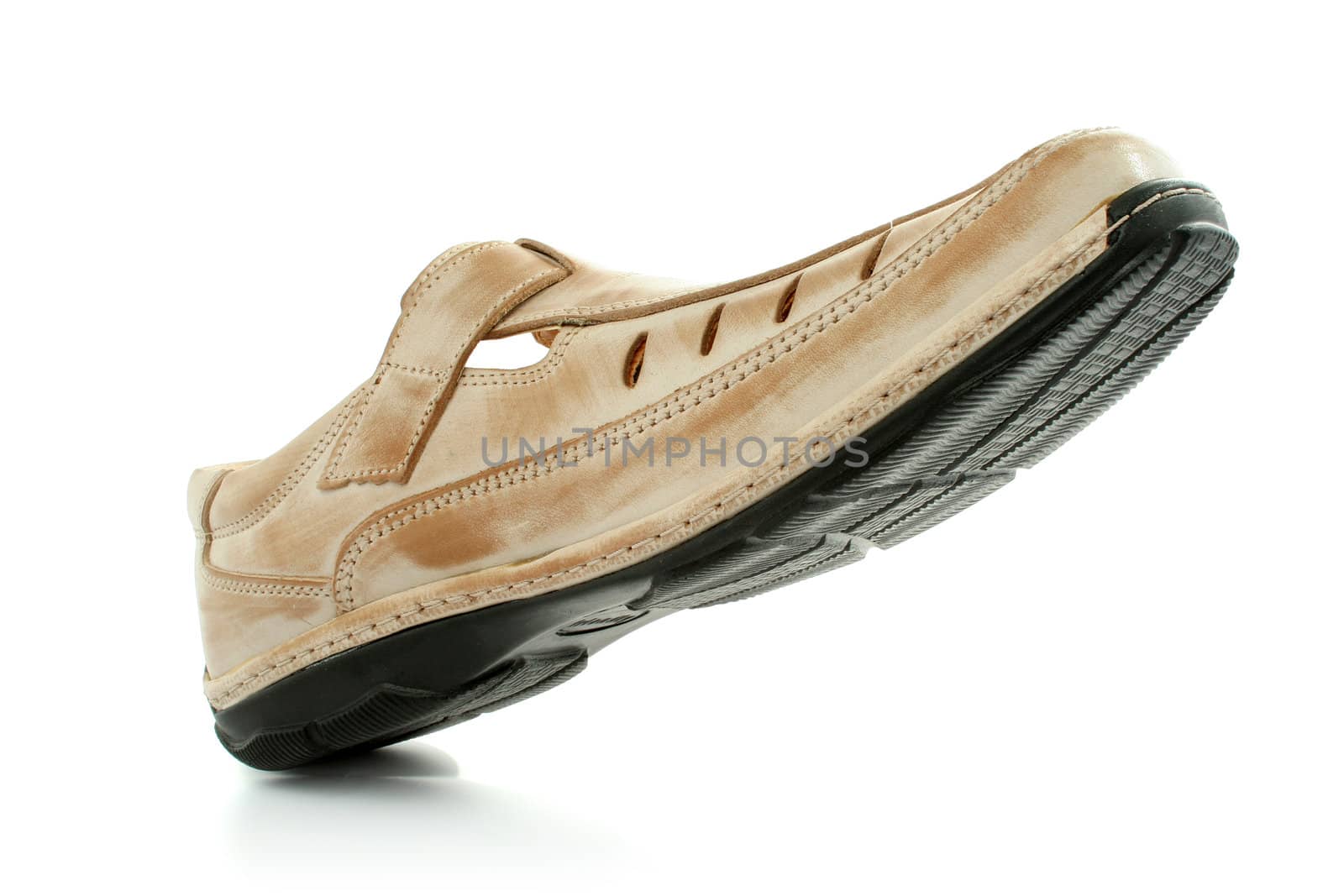 Man's leather shoes of brown color, isolated on white, (look similar images in my portfolio)