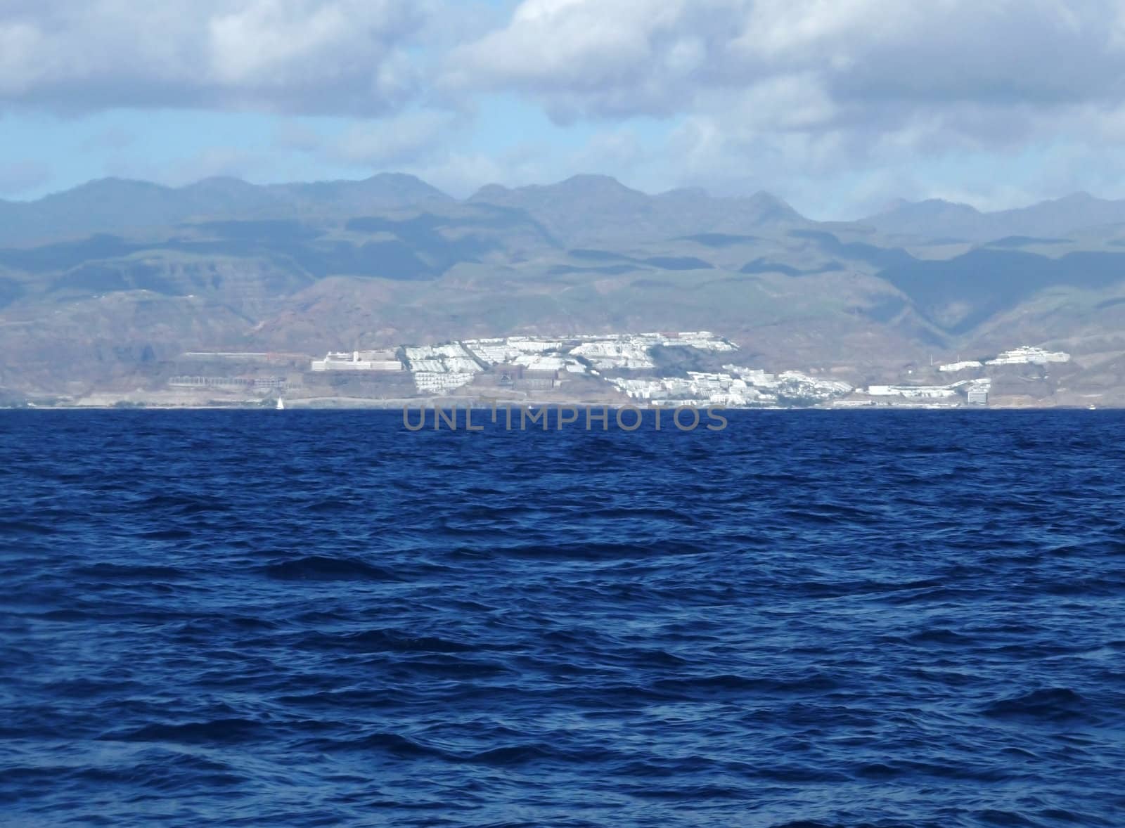 The south Gran Canaria as seen from the ocean.