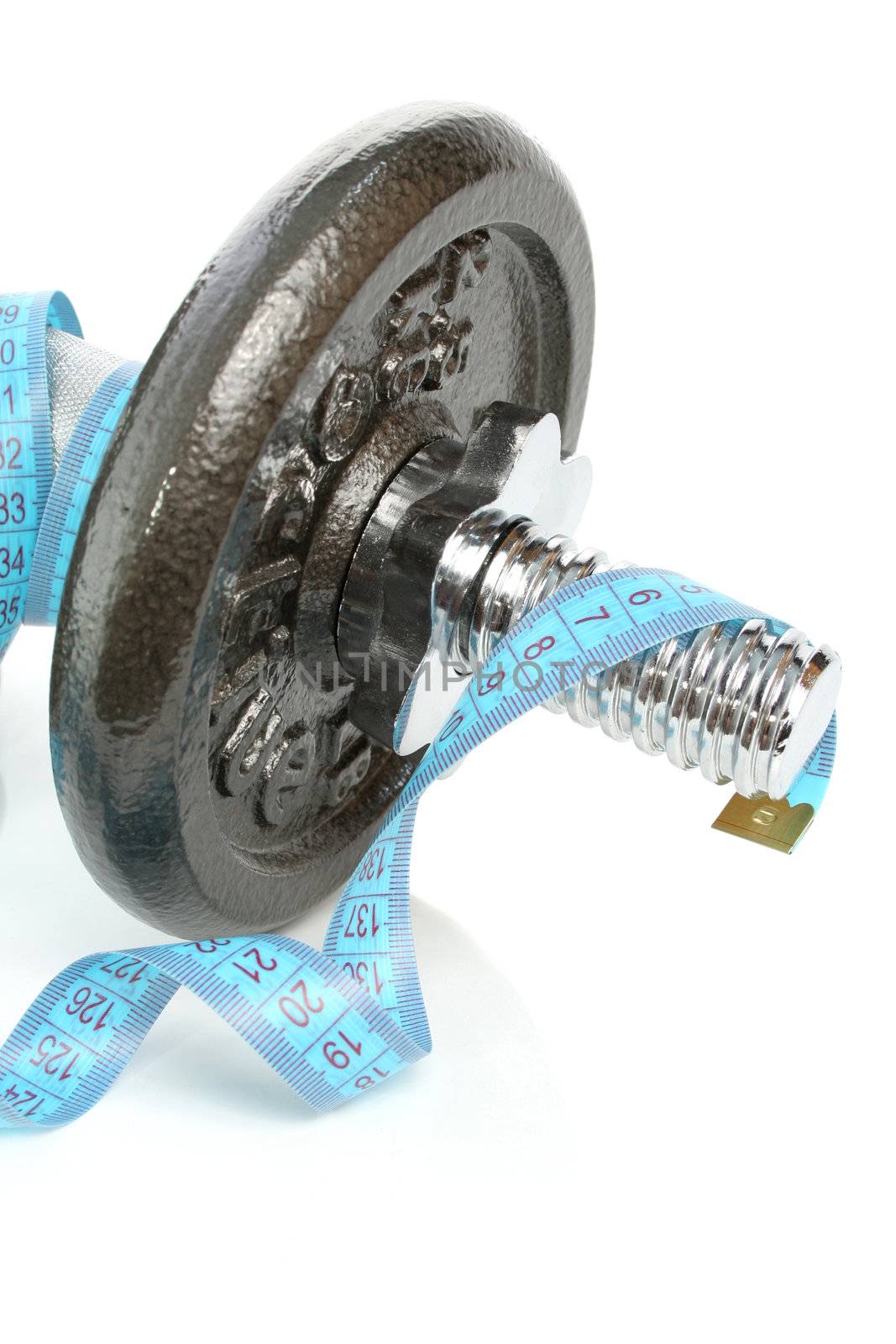 Dumbbell with measuring tape 2