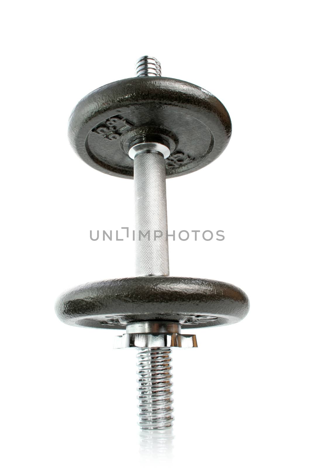 Iron dumbbell set solated on white