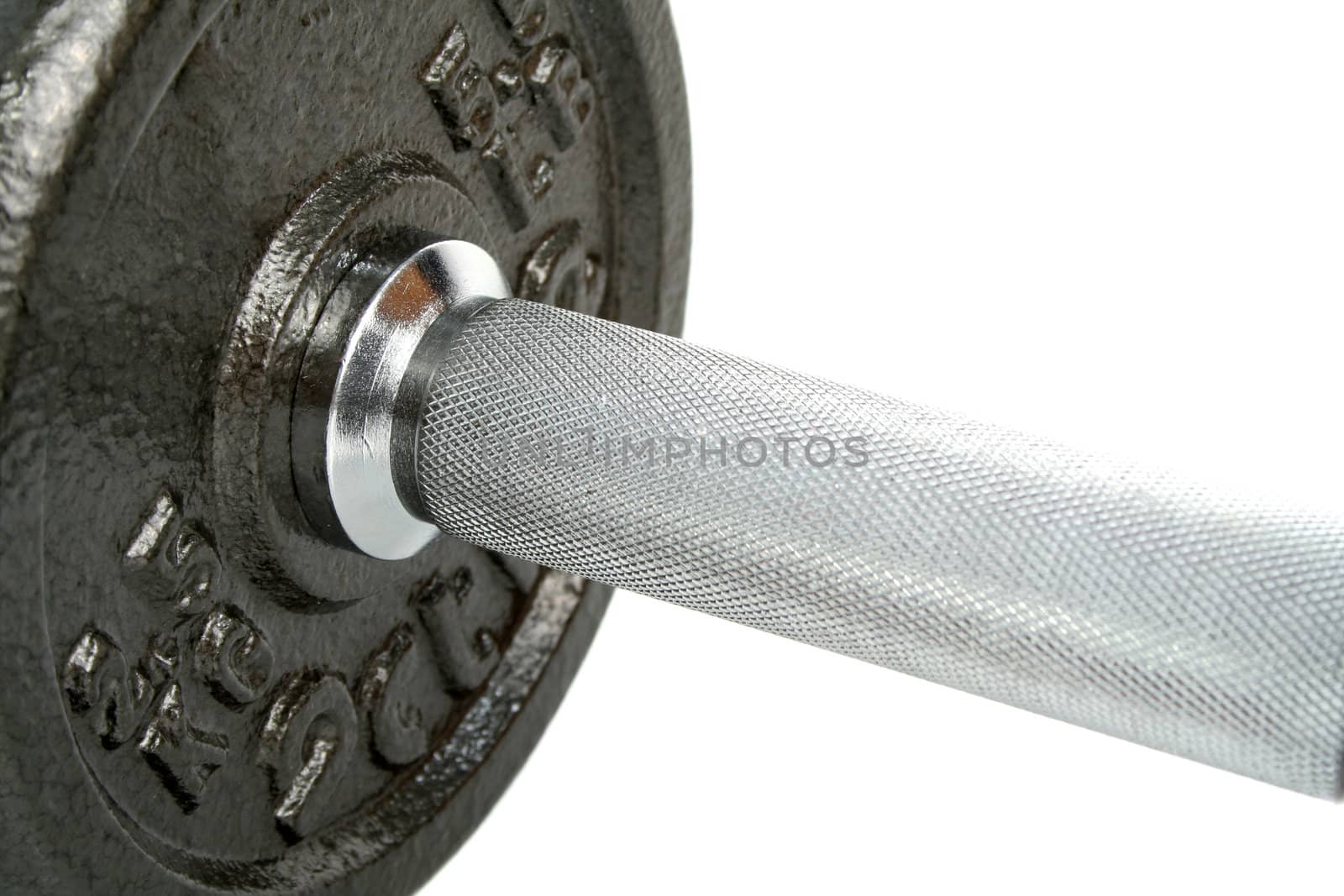 Closeup dumbbell isolated on white 1