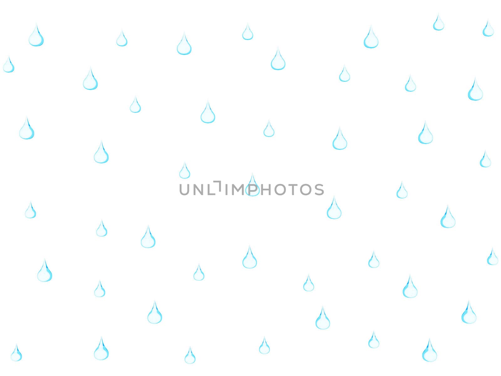 Drops of water isolated on a white background. High resolution 3D render.