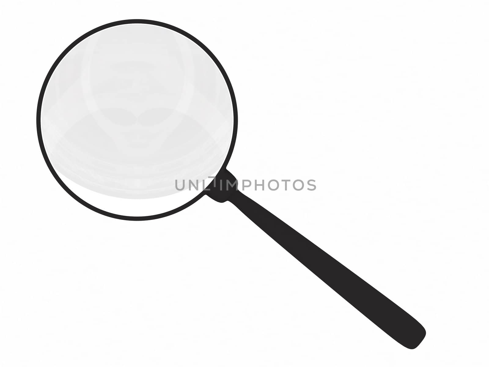 Magnifying glass isolated on white. High resolution 3D render