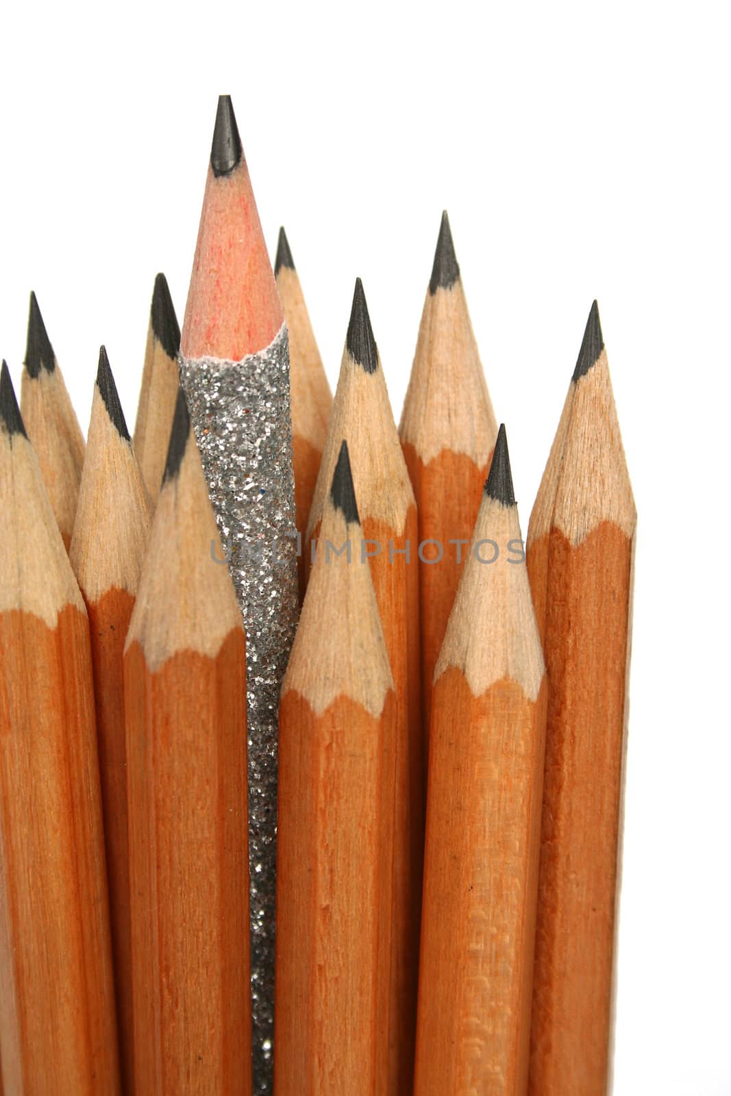 Unusual pencil in an environment of usual pencils 6