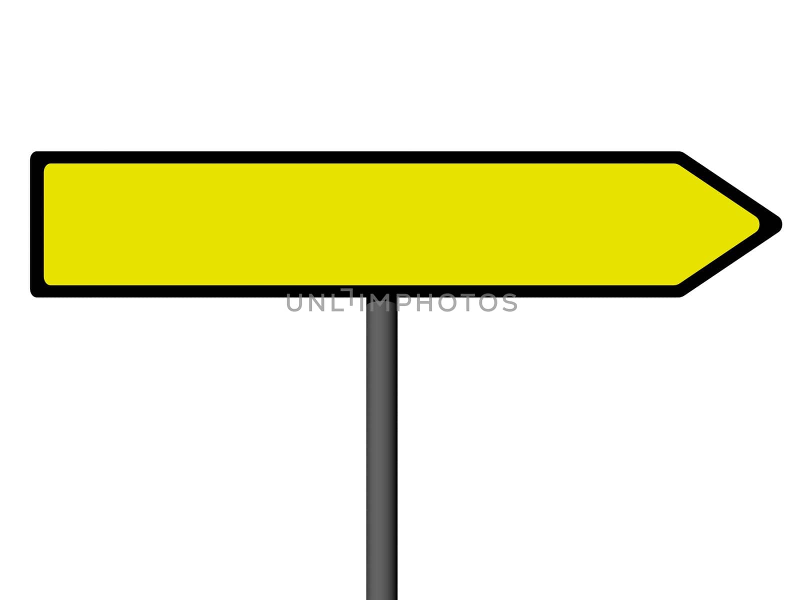 Empty direction sign isolated on a white background
