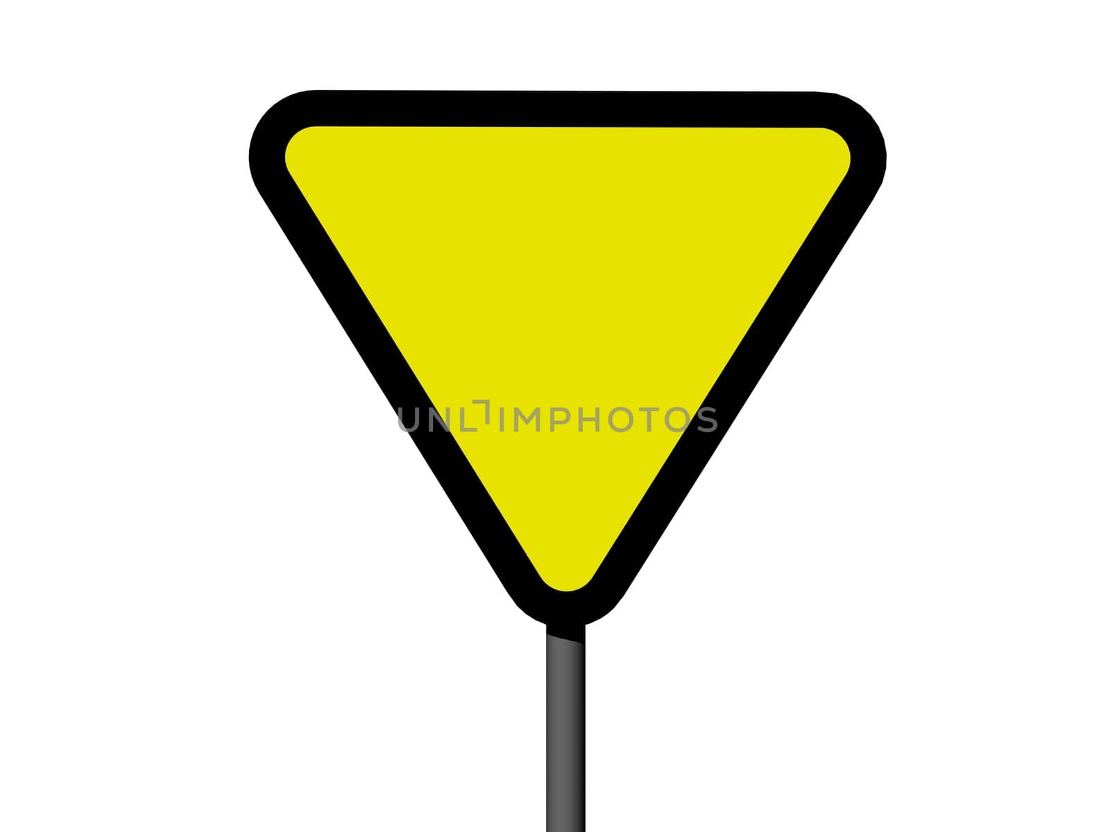 Empty triangular sign isolated on a white background