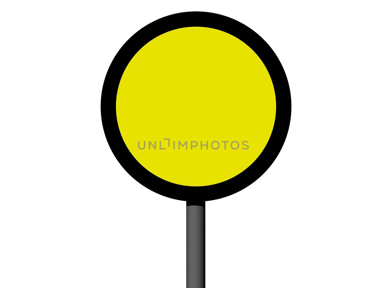 Empty round sign isolated on a white background