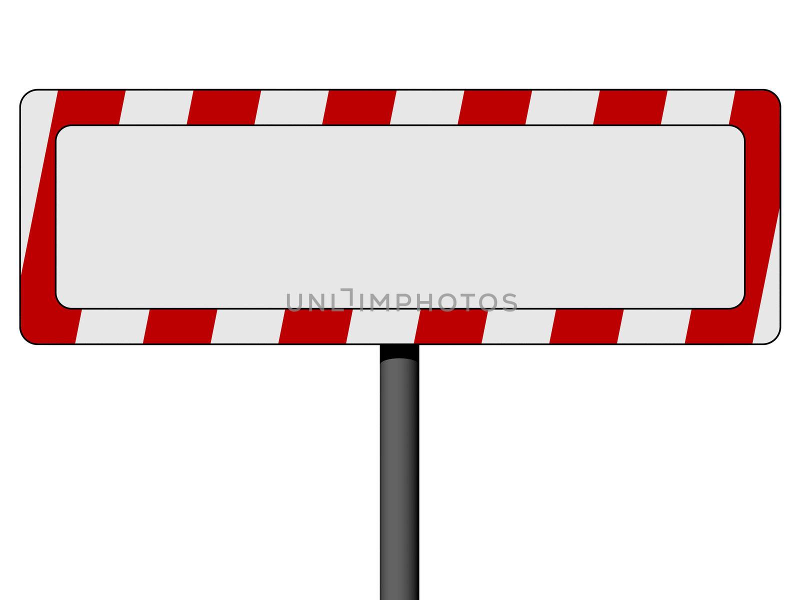 Empty information sign with red and white frame isolated on a white background