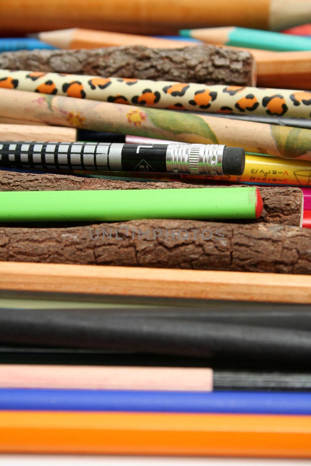 Collection of unusual pencils for plotting and drawing from the different countries