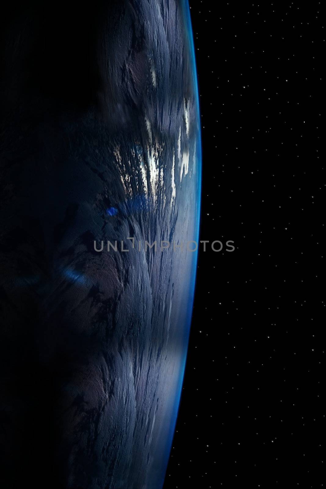 a simple background of the earth and stars at night in the sky of our own universe