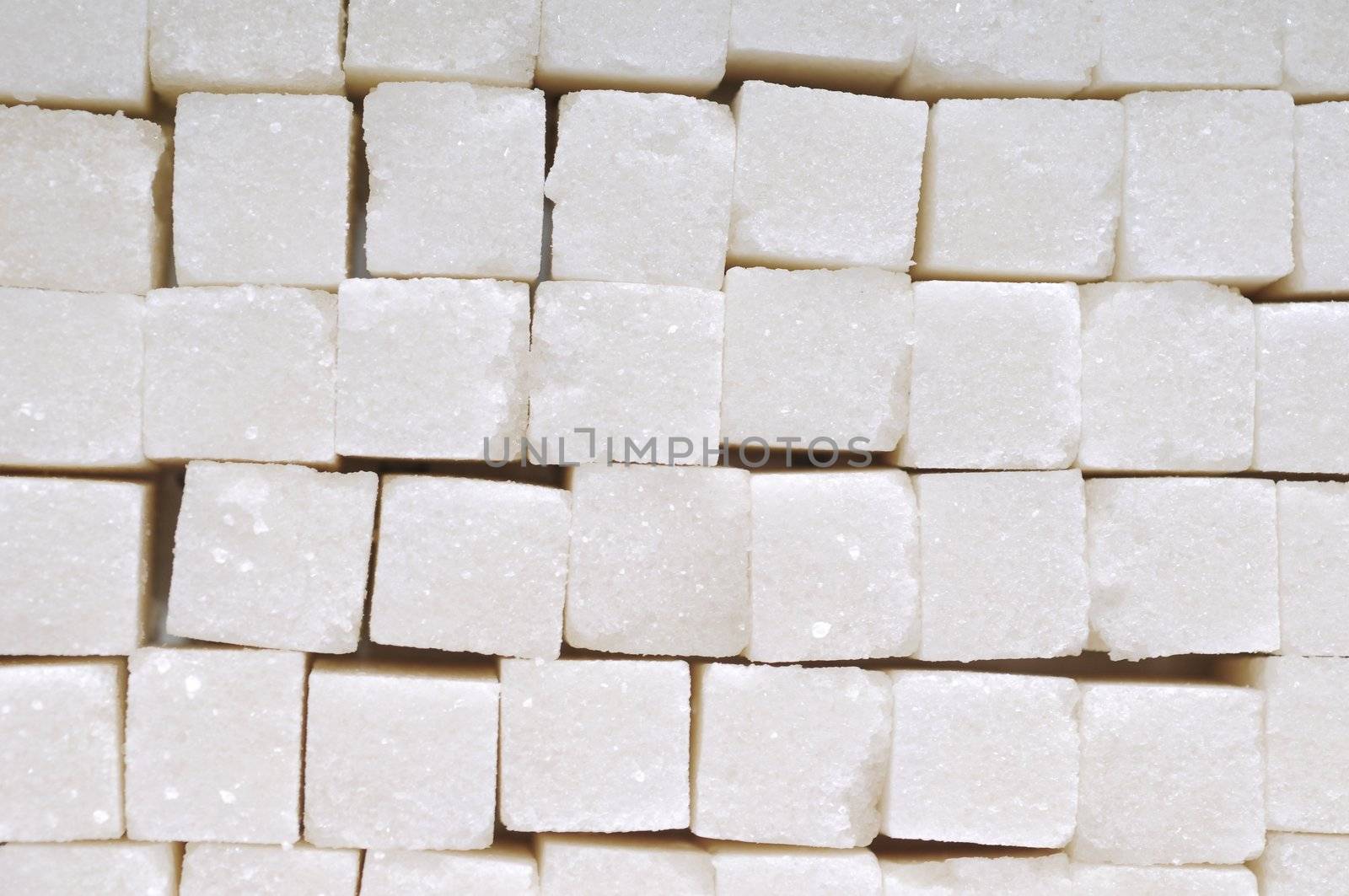 White sugar cubes background with studio light 2