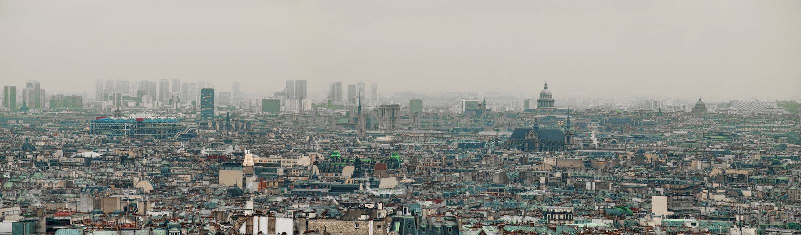 Paris panoramic view from the top of montmartre