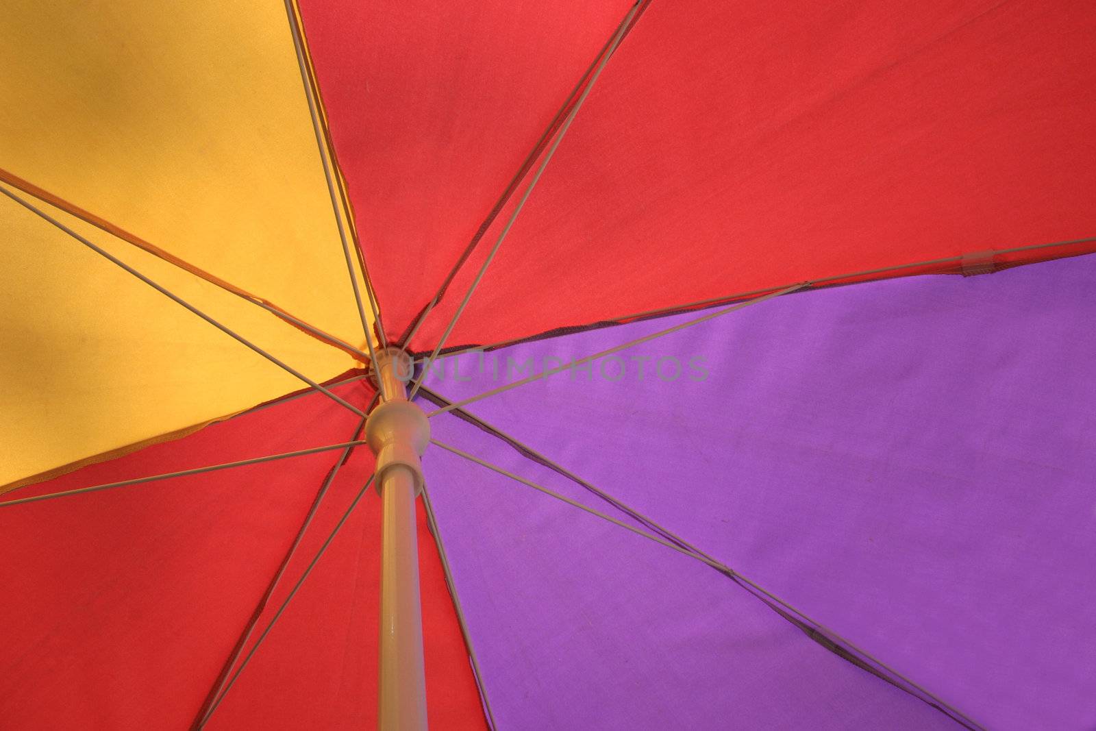 abstract of a multi coloured umbrella