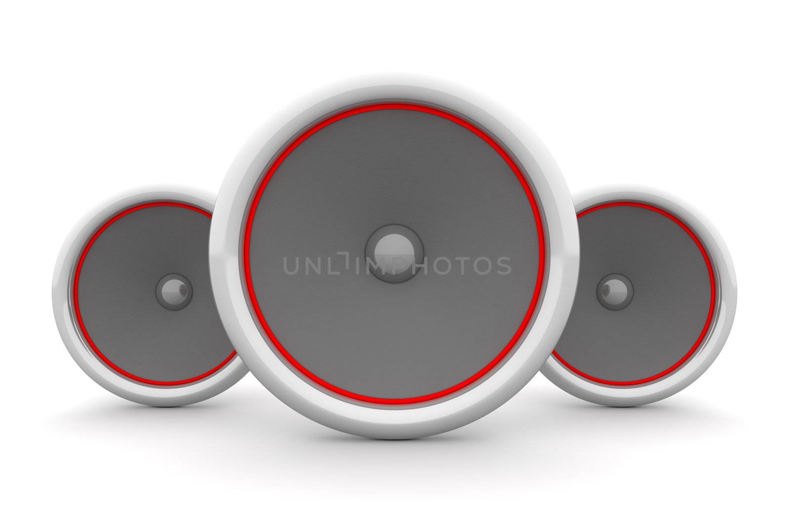 Three Speakers - Red Design by PixBox