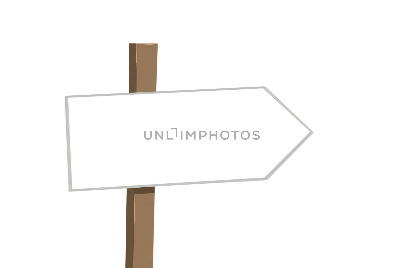 blank sign post isolated