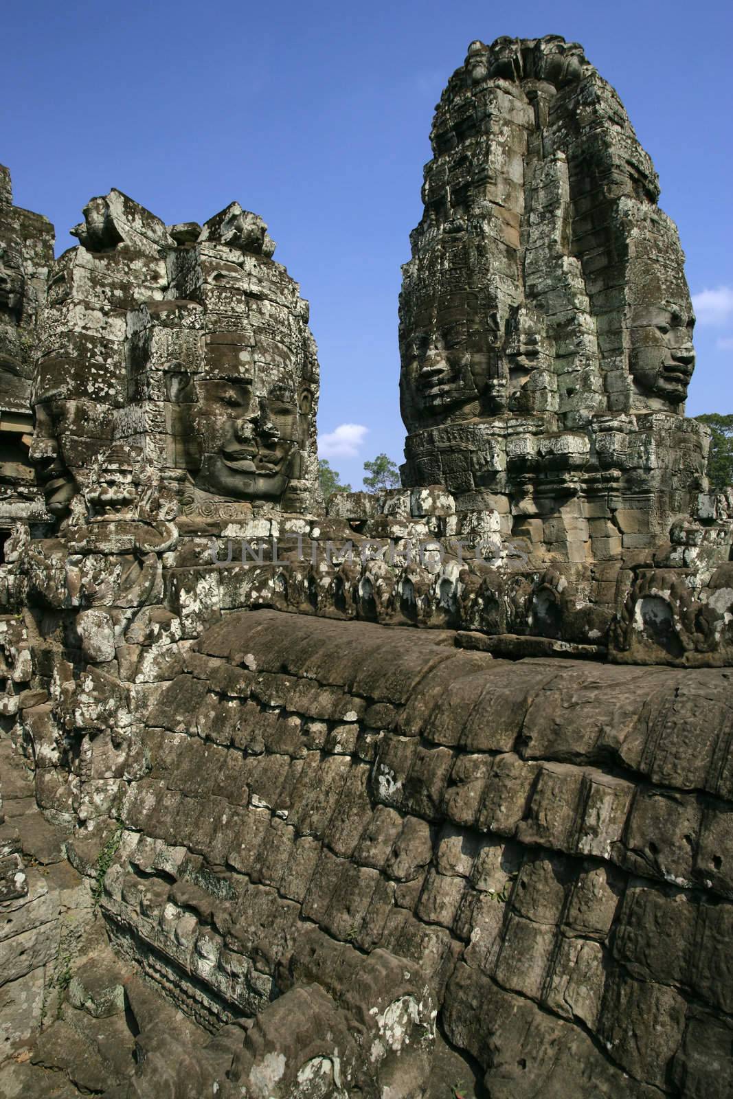 Section of the vast Temples of Angkor in Cambodia.
