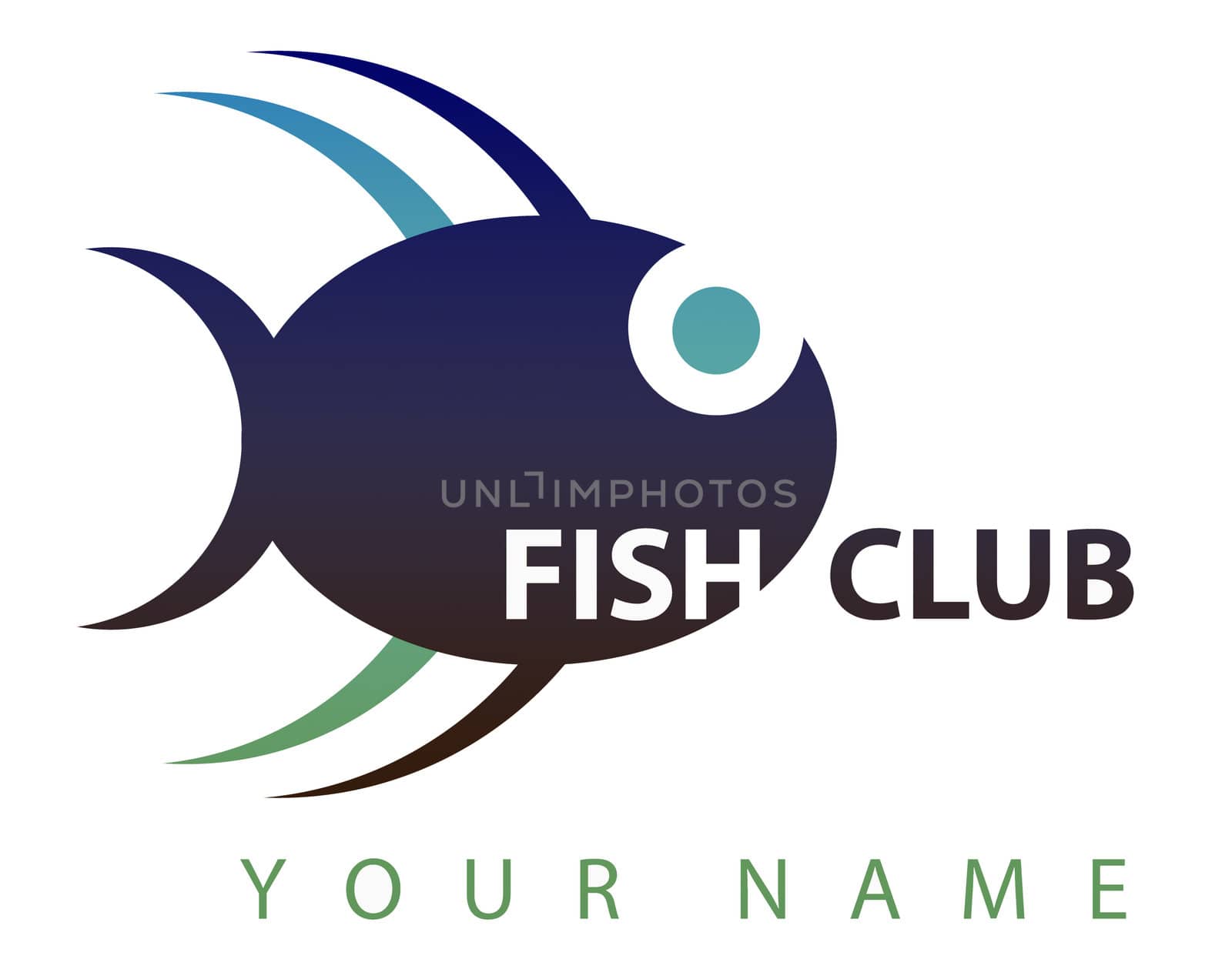 A logo suitable for a fish club: a nice blu fish