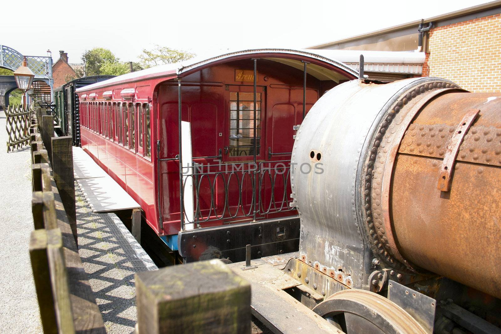 very old railway carriage restored 