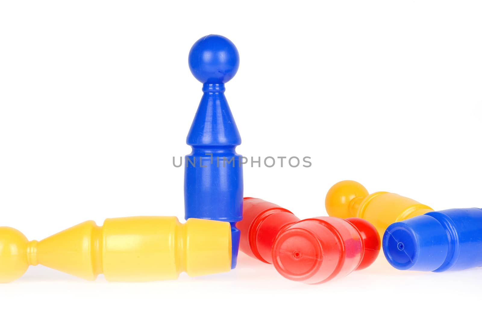 six bowling pins, toys for a child