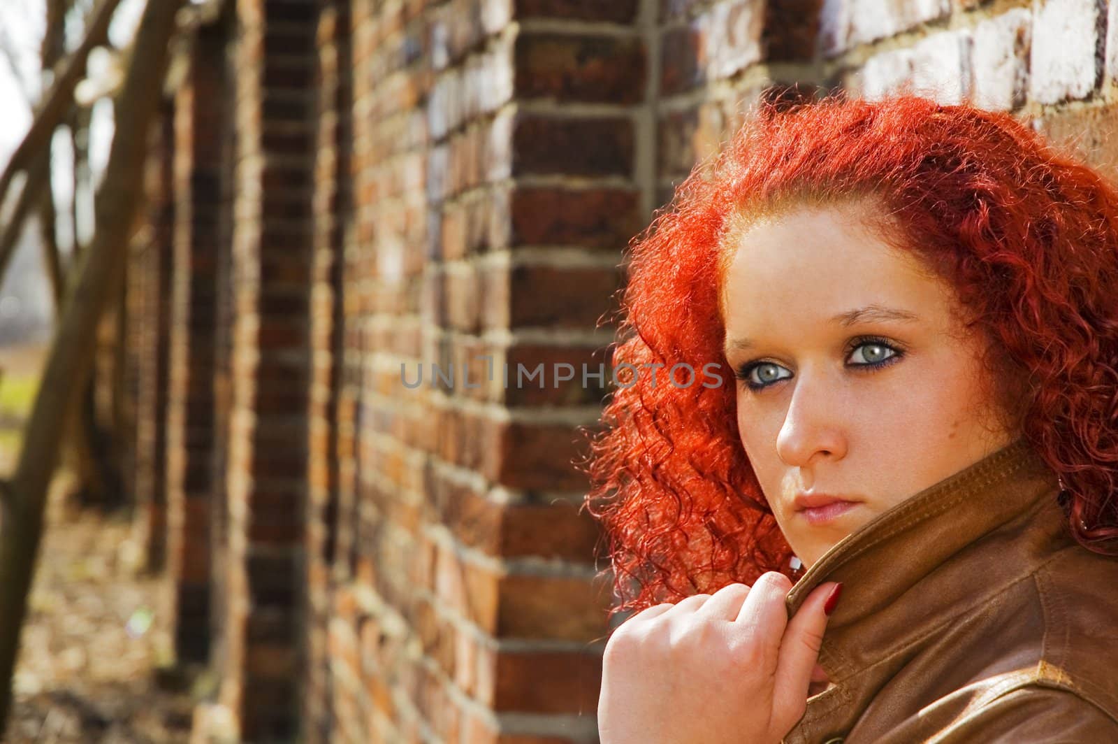 Beautiful young women have red hair