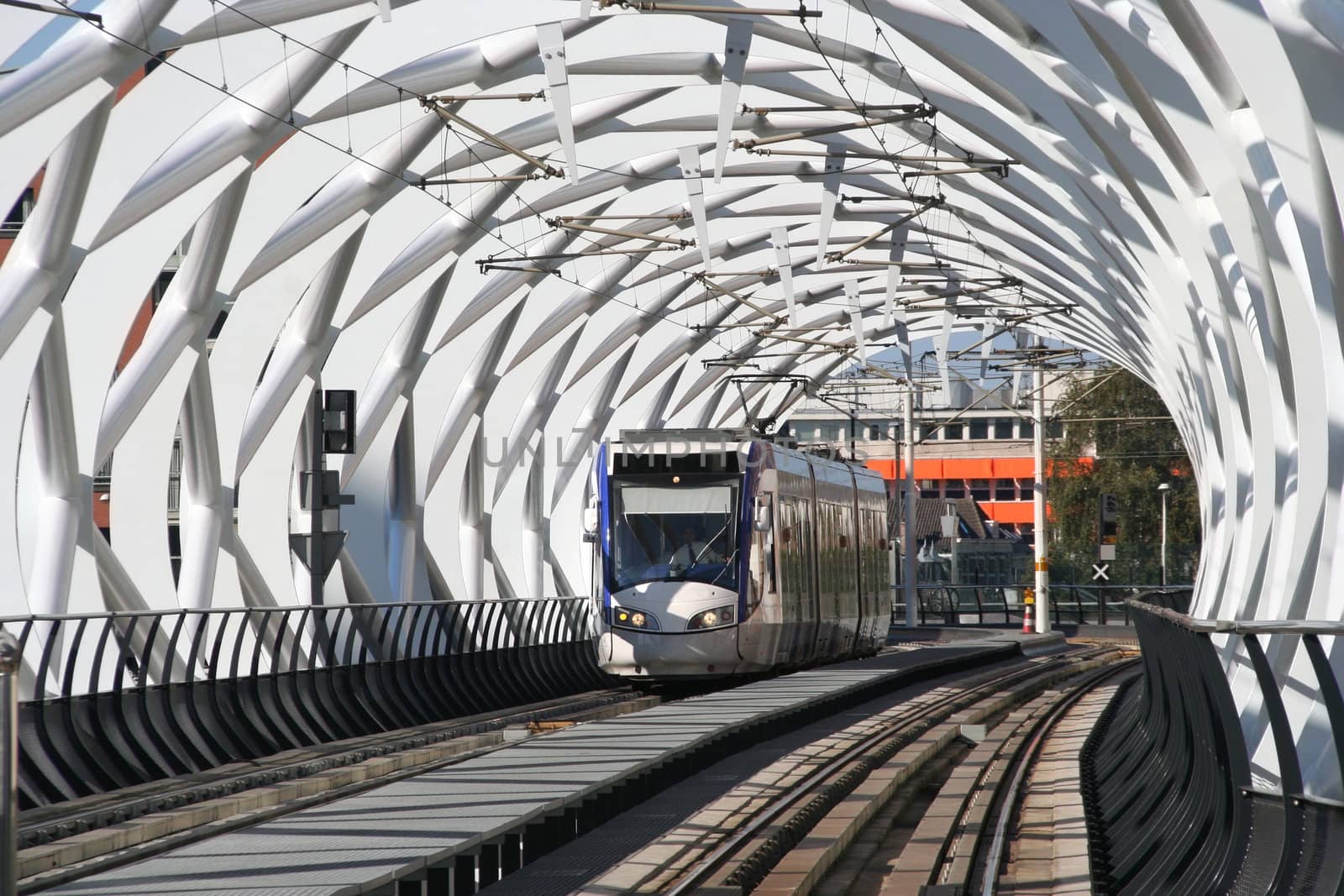 Newly built speed tram tunnel in The Hague, Holland