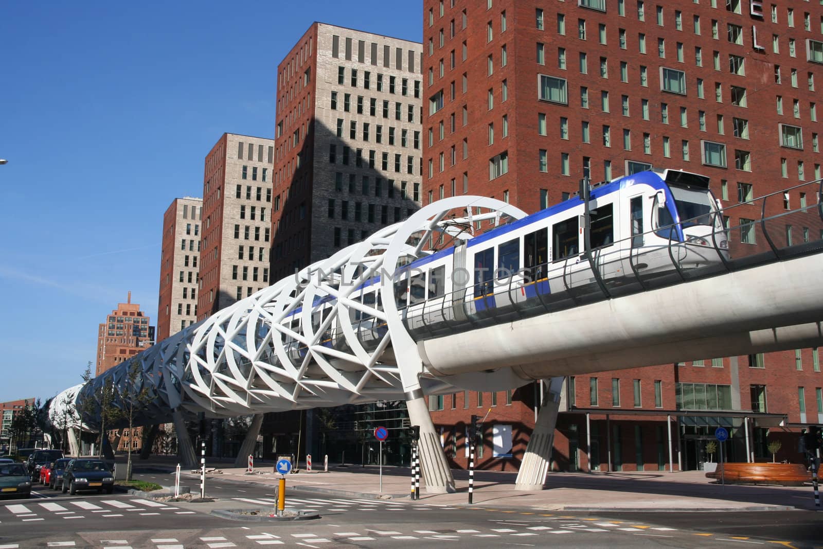 Newly built speed tram track in The Hague, Holland