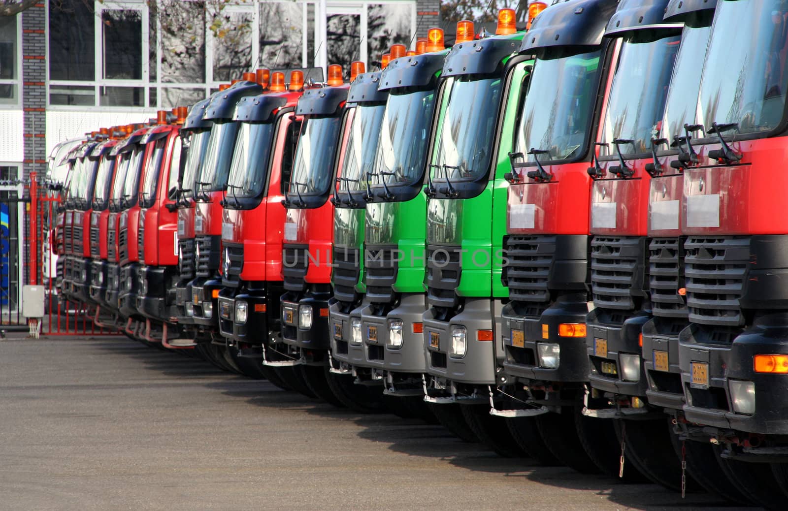 Parked trucks