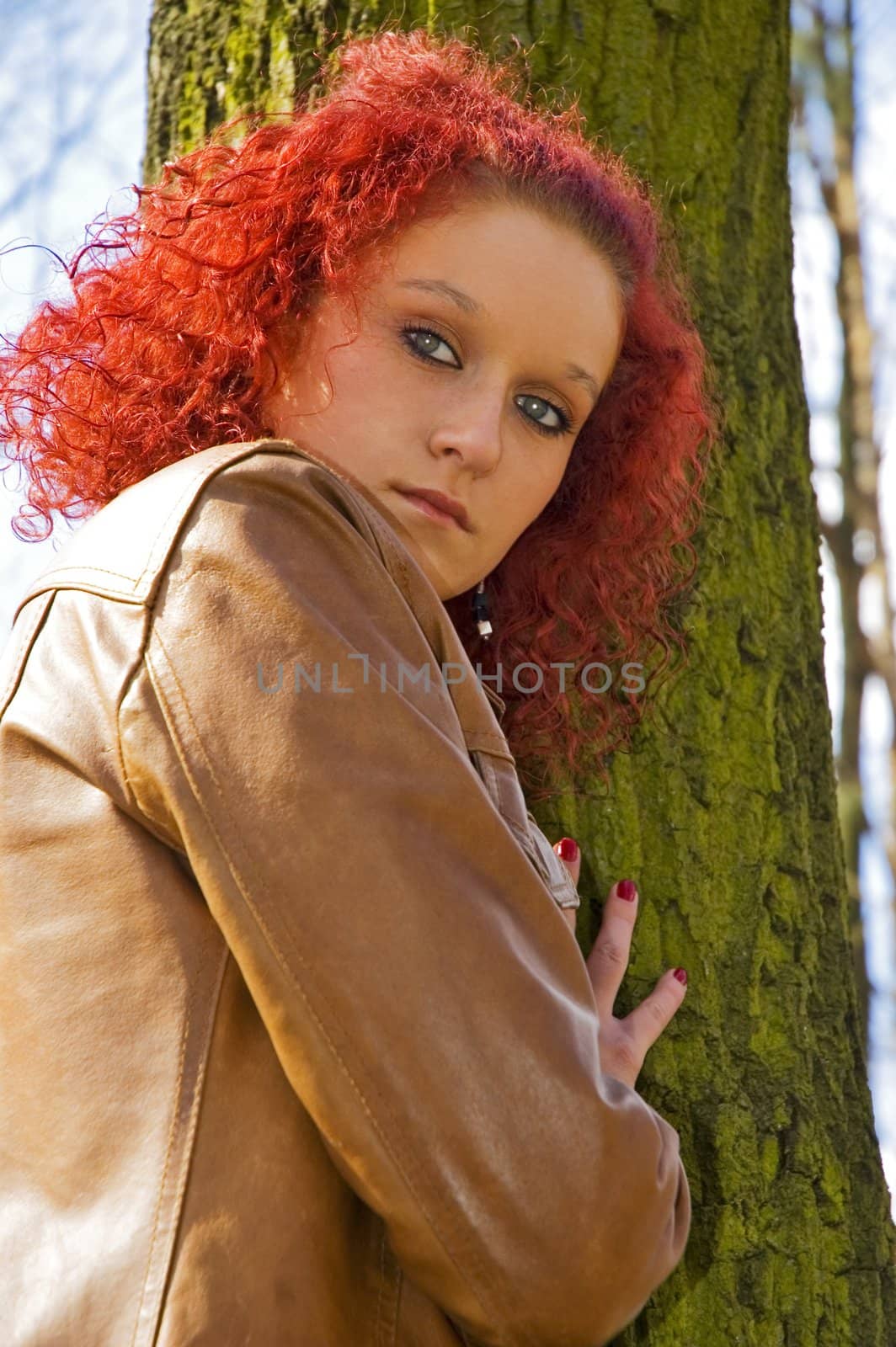 Beautiful young women in forest by Michalowski