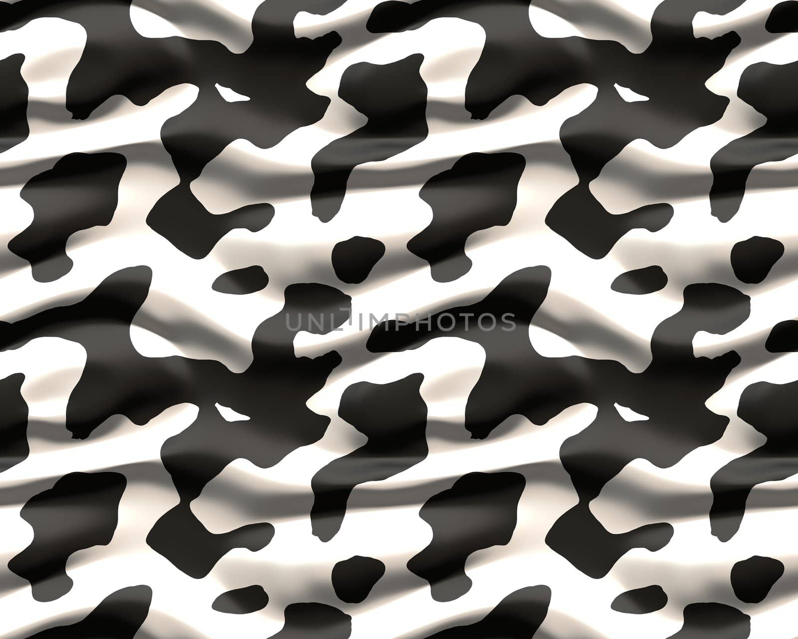 abstract design of cow hide patterned fabric  like a flag waving in breeze