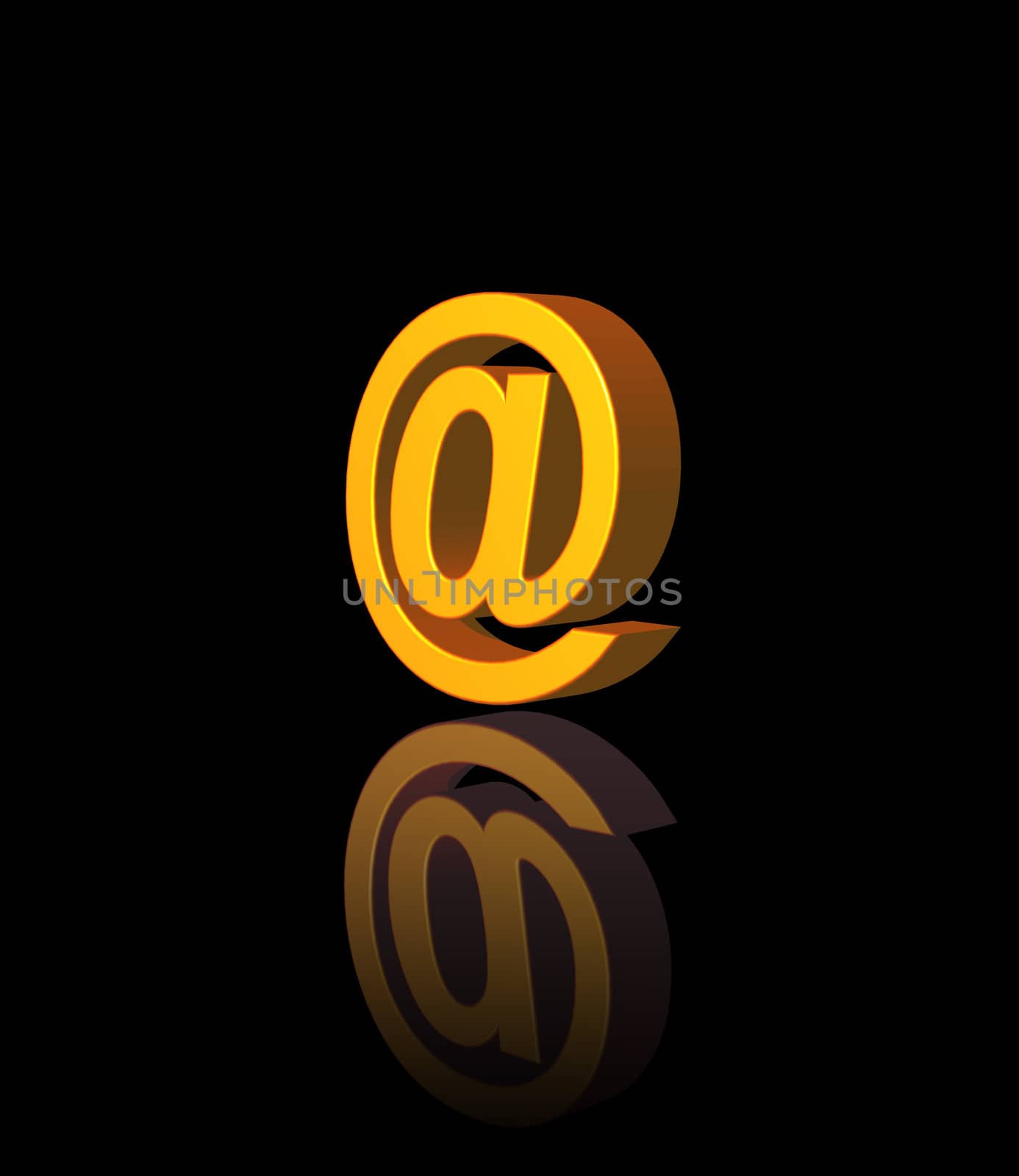 email alias on black background - 3d illustration