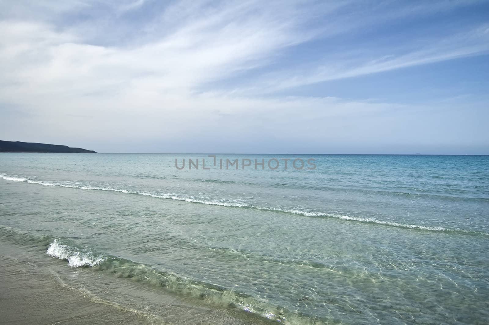 stretch of crystal clear waters of Costa Rei in Sardinia