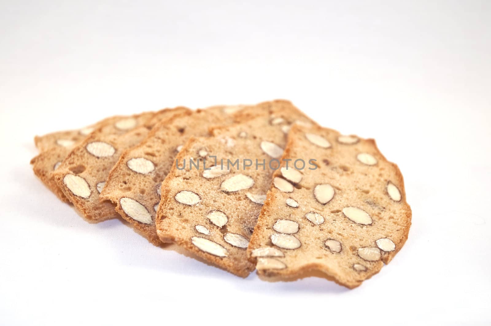typical Tuscan biscuits on a white background