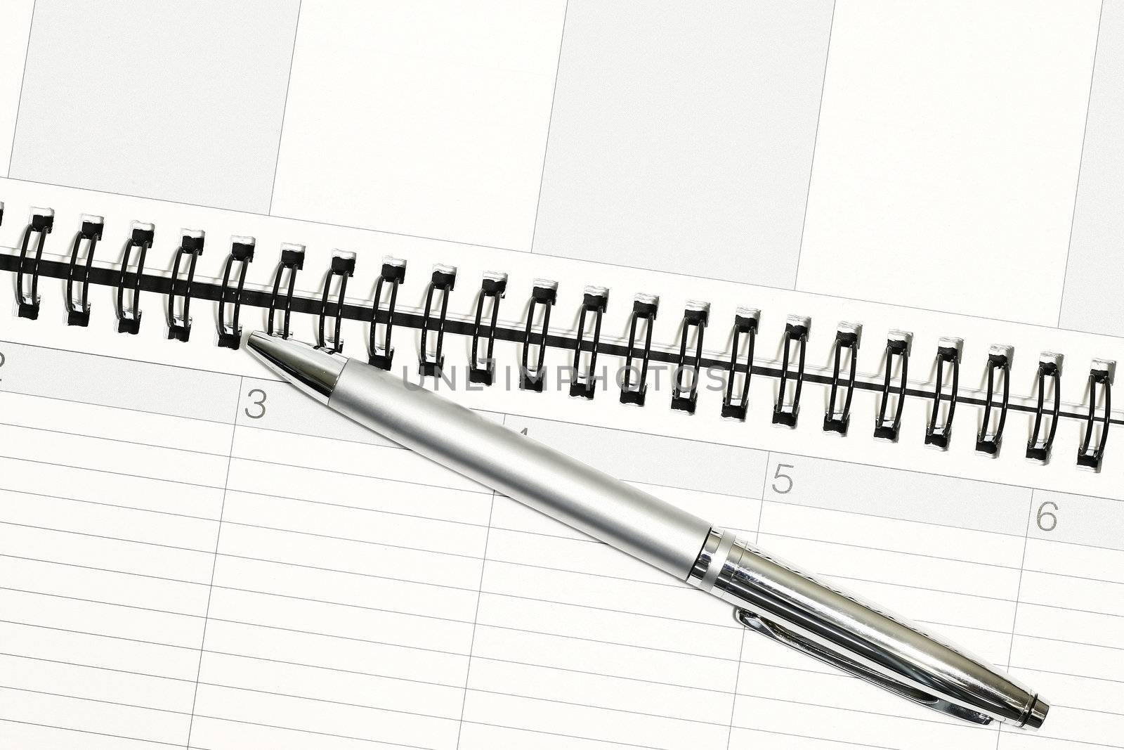 pocket Planner with  pen with dates concept