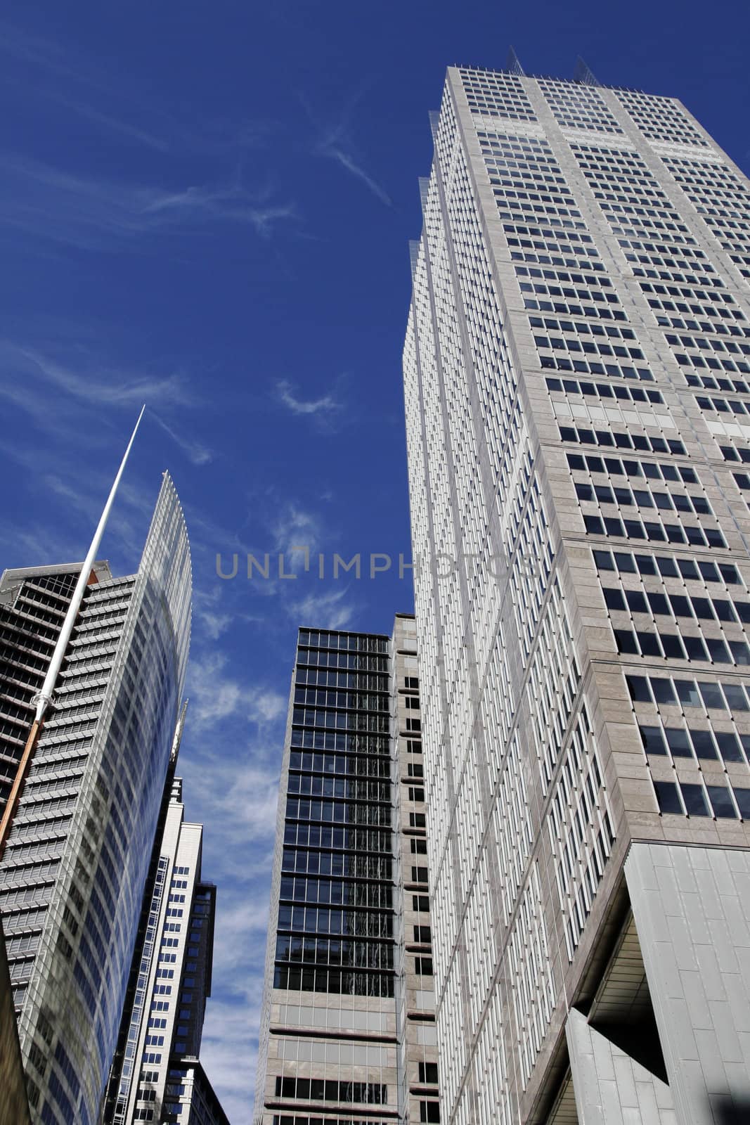 Tall Modern Urban Office Building In Sydney, Concrete And Glass Facade, Australia