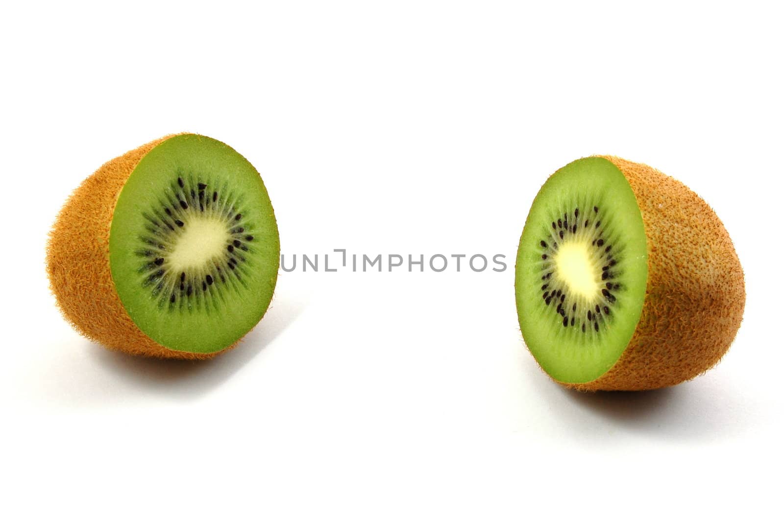 healthy green kiwi fruit isolated on white background