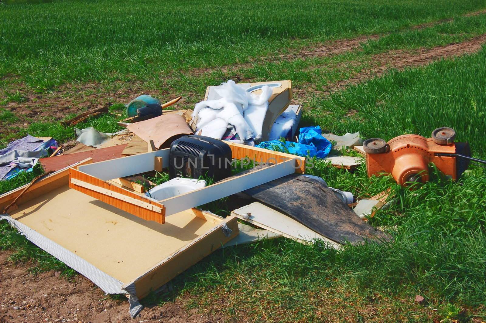 garbage and rubbish in the nature showing dirty environment and pollution