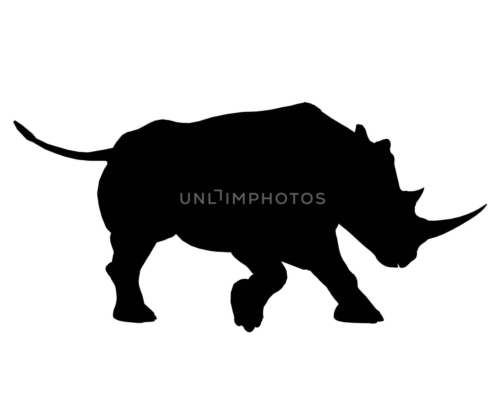 Rhinoceros Illustration Silhouette by kathygold