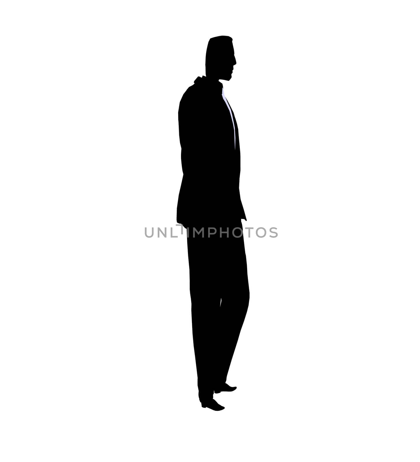 Male business silhouette illustration on a white background