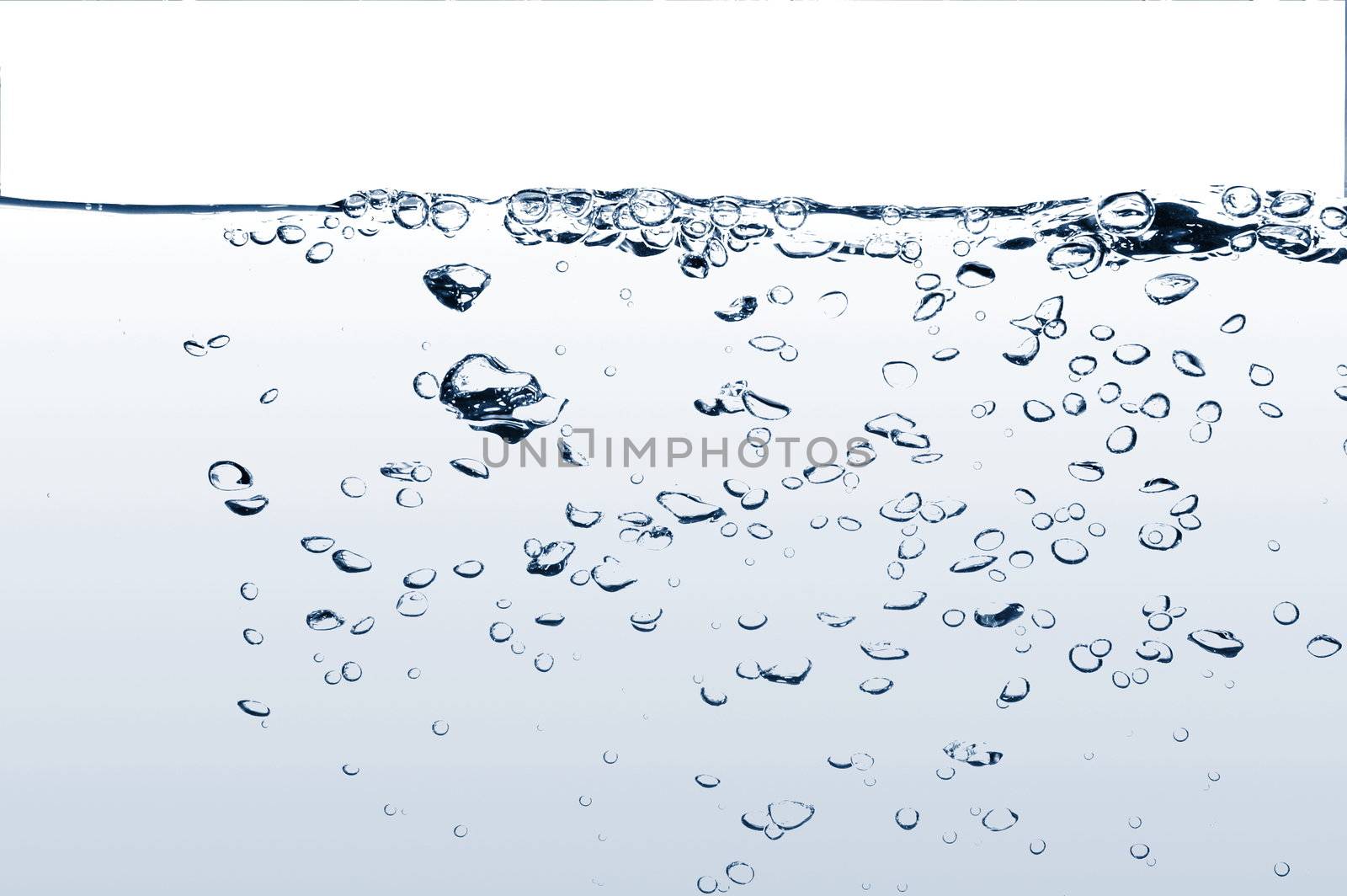 fresh and clean water with gas bubbles background