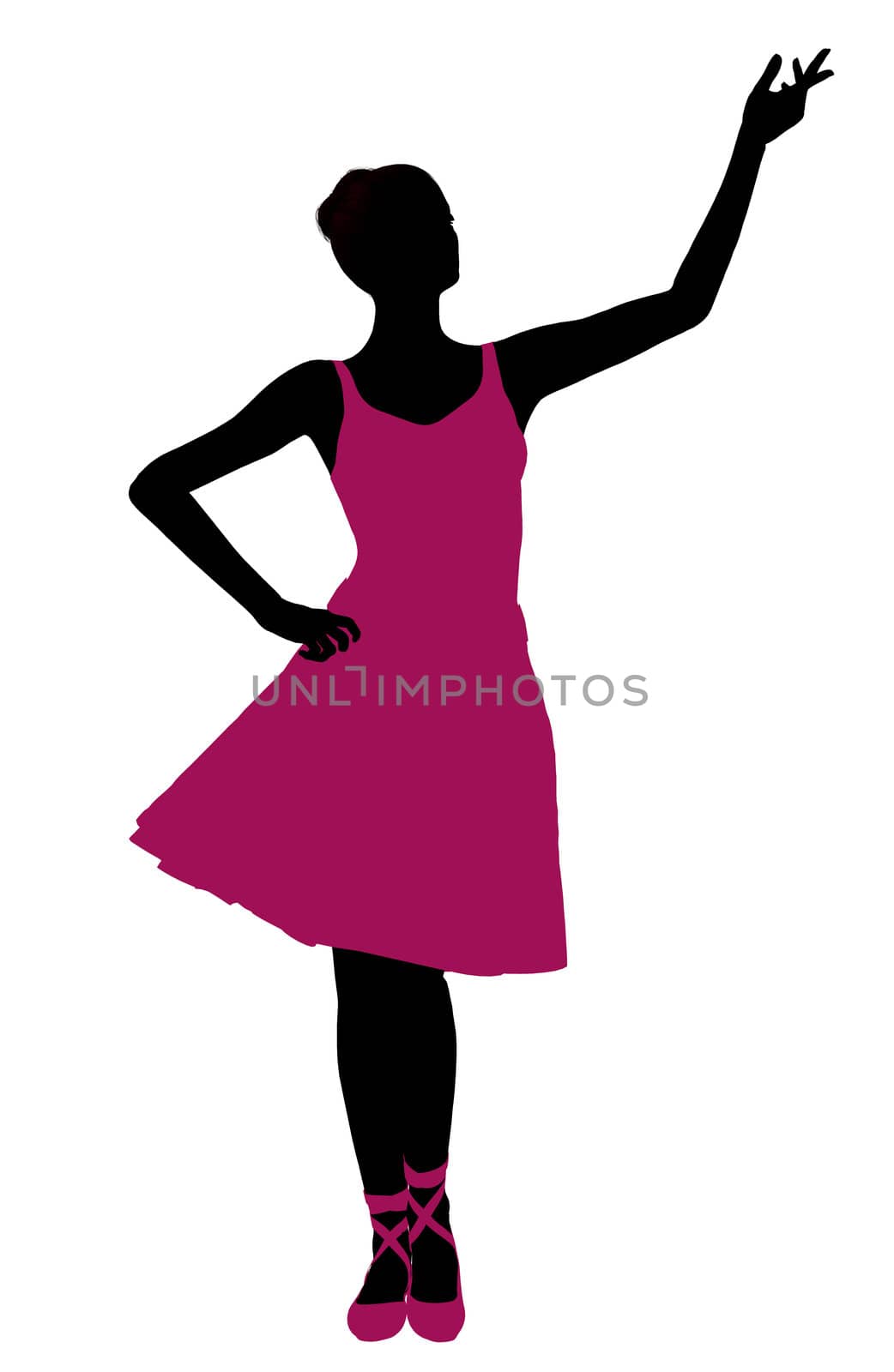 Female ballerina illustration silhouette on a white background