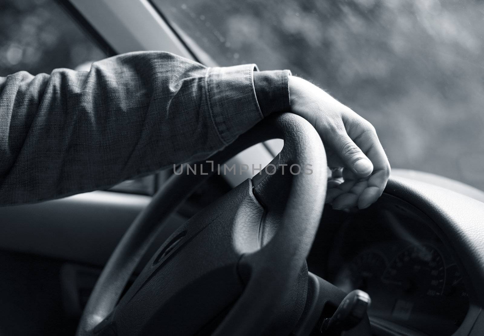 Conceptual picture about the driver and road