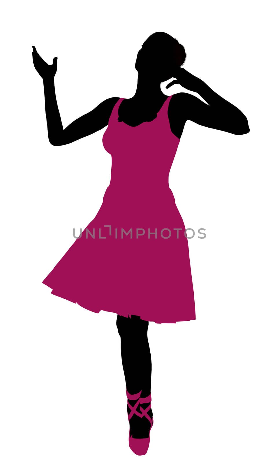 Female ballerina illustration silhouette on a white background