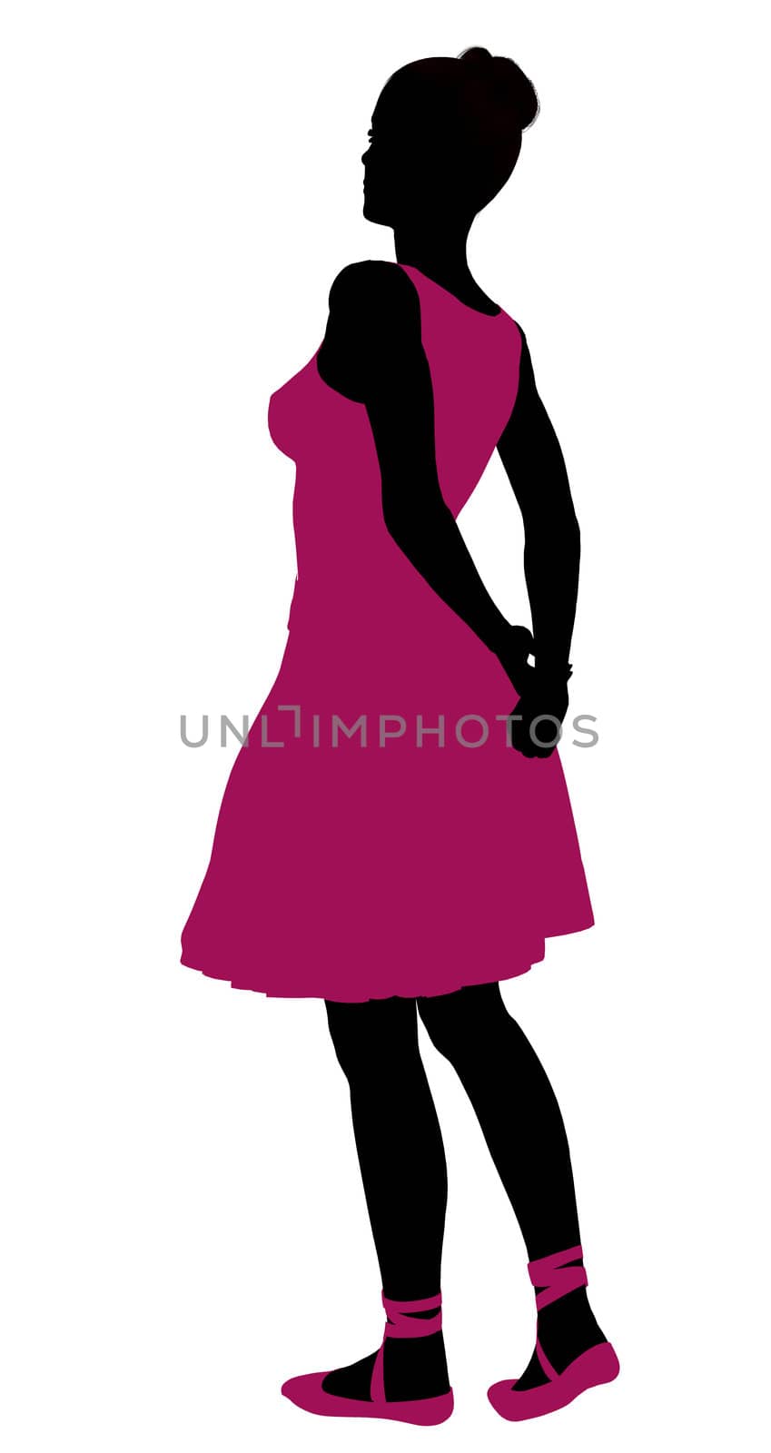 Female ballerina illustration silhouette on a white background