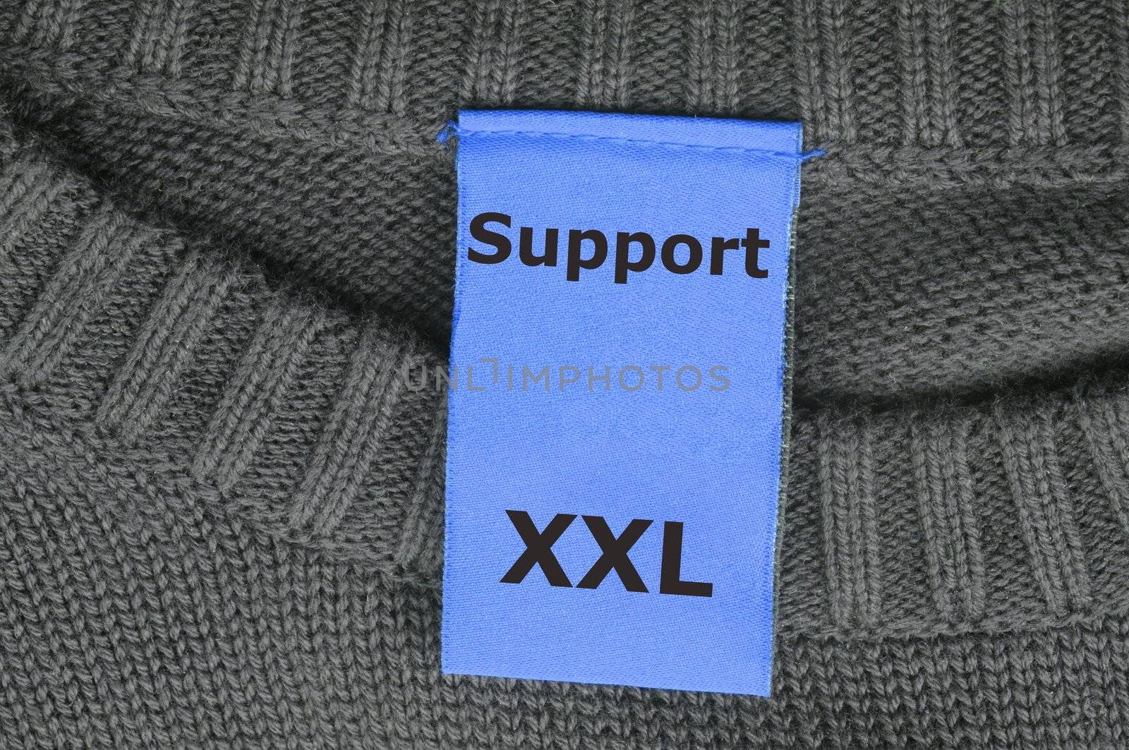 support or help concept with fashion tag