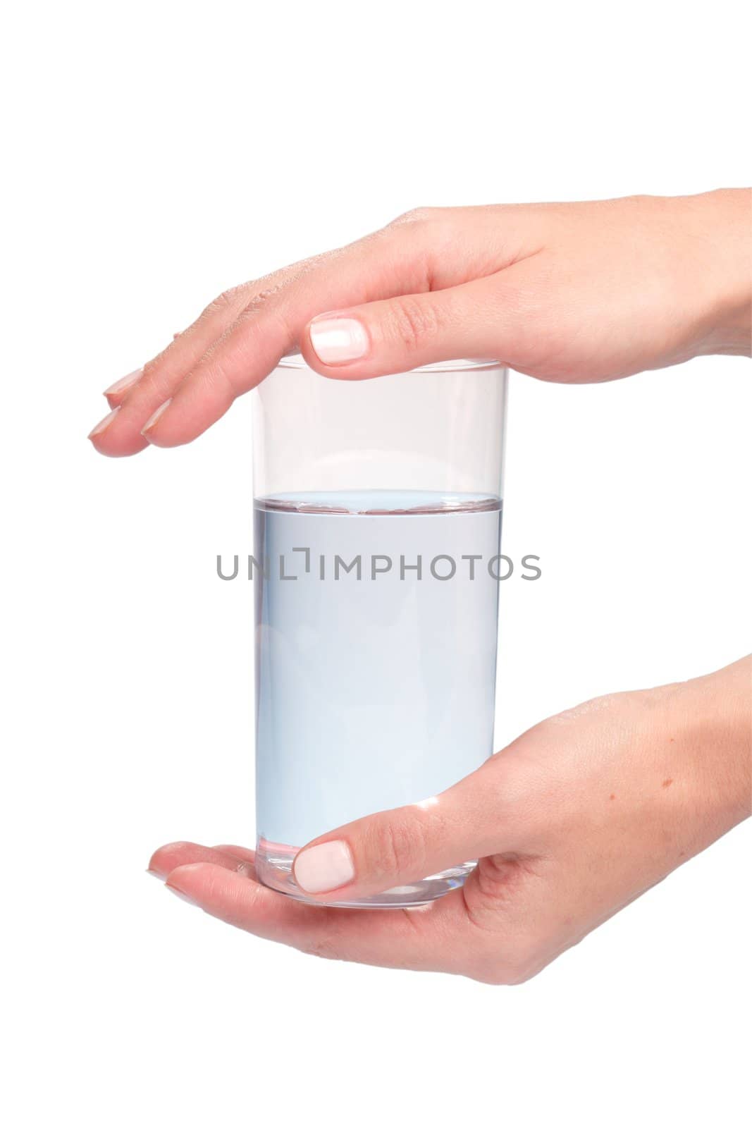 Glass with water in Hands