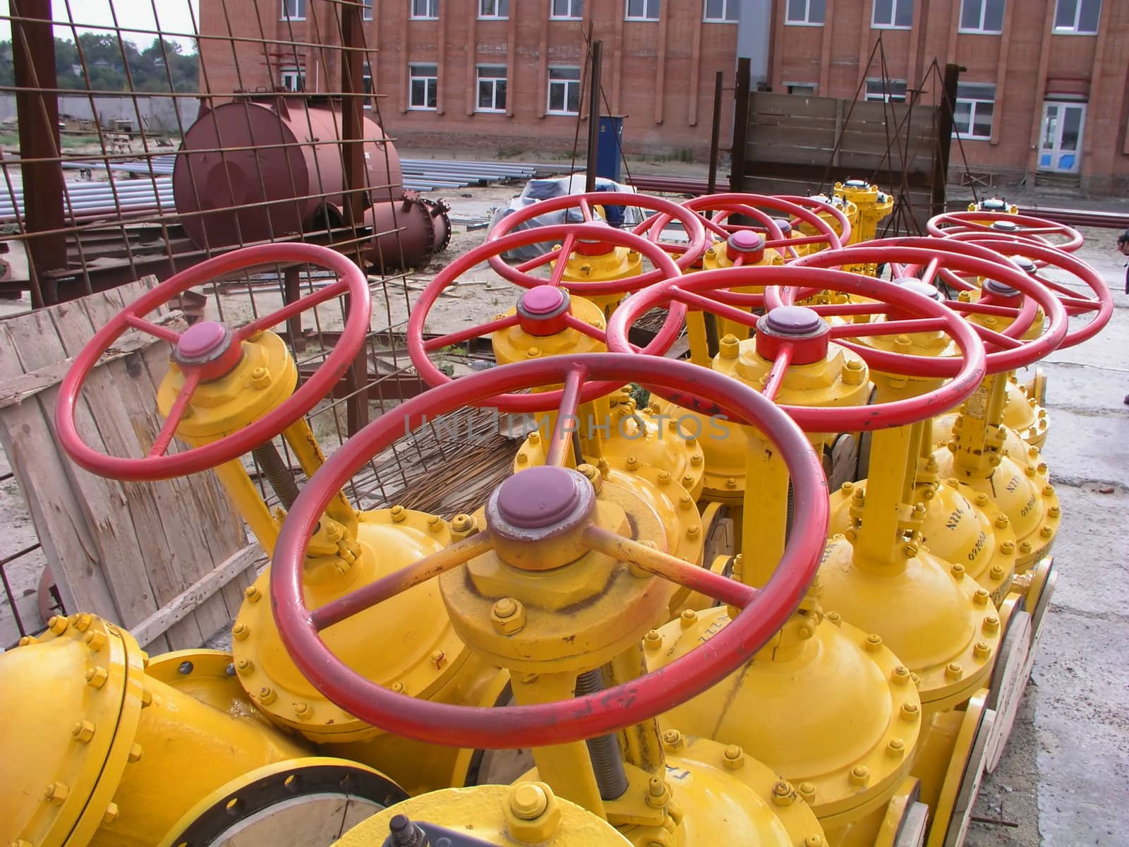A lot of yellow outdoor valves 3