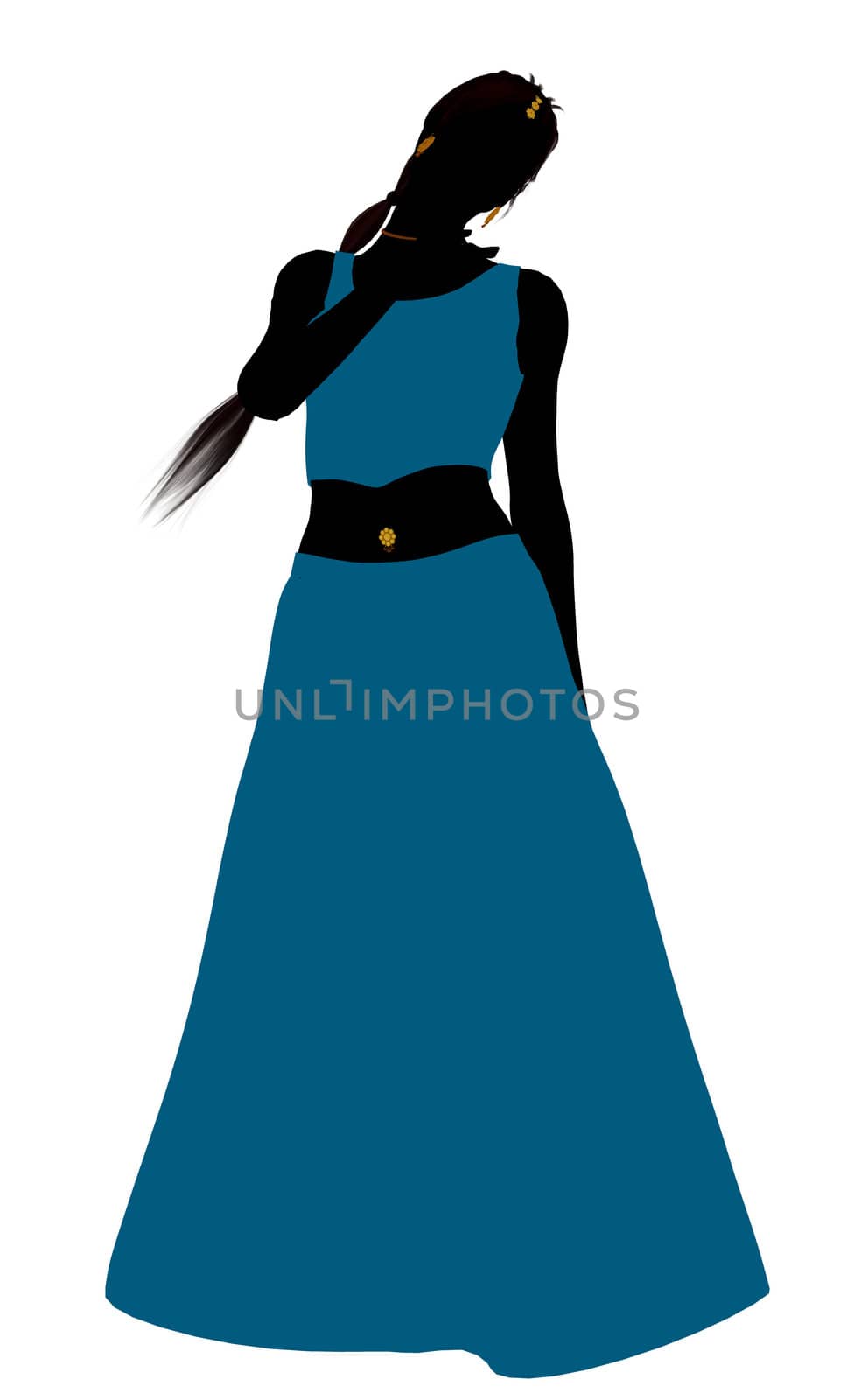 Female belly dancer illustration silhouette on a white background